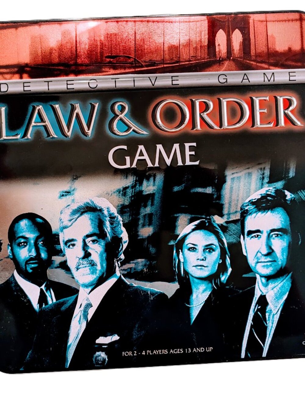 Law & Order Detective Game Metal Tin Universal Studios 2-4 Players Open Box